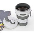 thumbnail image 2 of Hopfällbar Campingmugg med Sugrör Silikon Vikbar Kaffekopp Sportflaska Bärbar Rese Utomhus Bil 450ml (Grå), 2 of 4