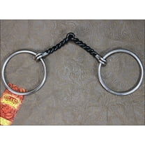Hilason Ss Ring Horse Bit Curved Sweet Iron Twisted Wire Snaffle Mouth