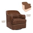 thumbnail image 7 of Carolayne Leather Accent Chair, 360°Swivel Accent Chair Set of 2, Modern Upholstered Accent Armchair Waterproof for Bedroom Living Room, Dark Brown, 7 of 7