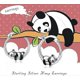 thumbnail image 2 of Pendientes de aro hipoalergénicos shaofei panda plata de ley 925, 2 of 4
