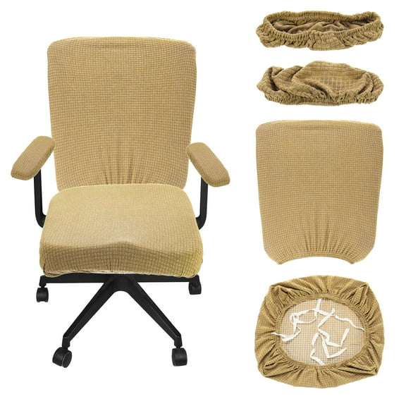 Office Chair Covers, 38-48cm Stretchable Computer Chair Slipcover, Light Brown