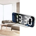 thumbnail image 1 of Digital Alarm Clock, 6.7 Inch LED Mirror Clock, LED Clock For Bedroom, Modern Mirror Desk Wall Clock, Electronic Desktop Clock With 3 Adjustable Brightness, 12/24H Display, 1 of 8