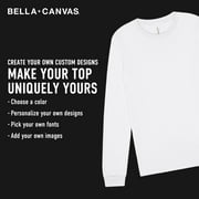 BELLA+CANVAS Adult Long Sleeve Personalized T-Shirt, Create Your Own Designs, Black, Medium, Unisex