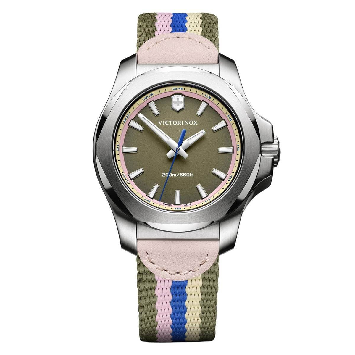 Victorinox Swiss Army Women s I.N.O.X. Stainless Steel Swiss Quartz Nylon Strap Multi 18 Casual Watch Model 241809 Walmart