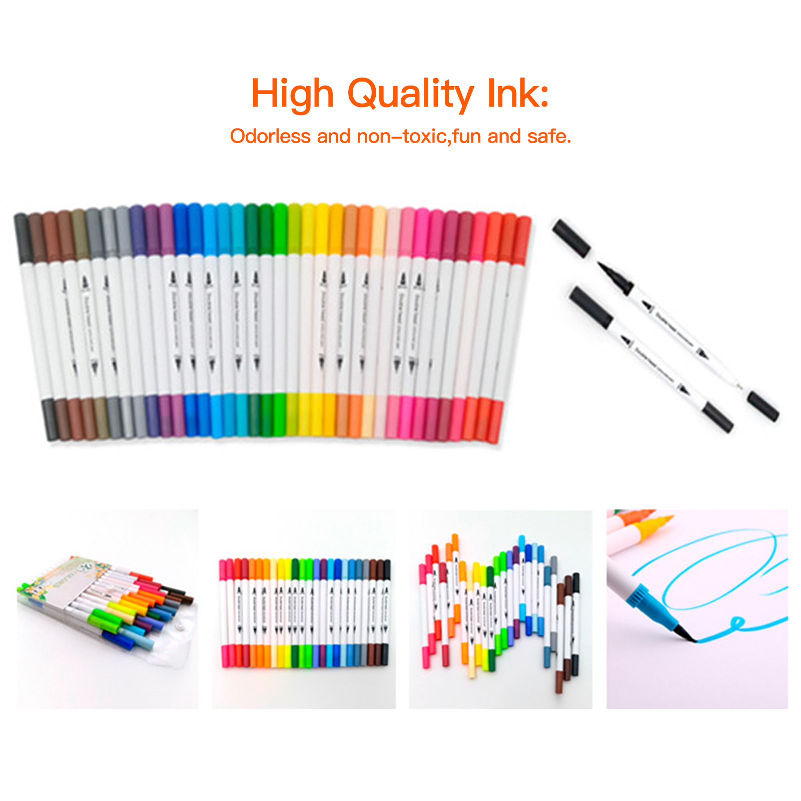 Tomshoo 100 Colors Markers Set Double Tipped Colored Pens Fine Point Art  Markers for Adults Coloring Drawing Illustrations Artist Sketching 