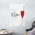thumbnail image 1 of Love Tapestry, Me and You Equal to Us Everything My World Relationship Eros Arrow Artful Print, Wall Hanging for Bedroom Living Room Dorm Decor, 40W X 60L Inches, Red Black White, by Ambesonne, 1 of 2