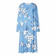 thumbnail image 7 of Sheghy Nightgowns for Women Curvy Tropical Printed Long Sleeved Oversized Midi Sleep Dress Multicolor M, 7 of 7