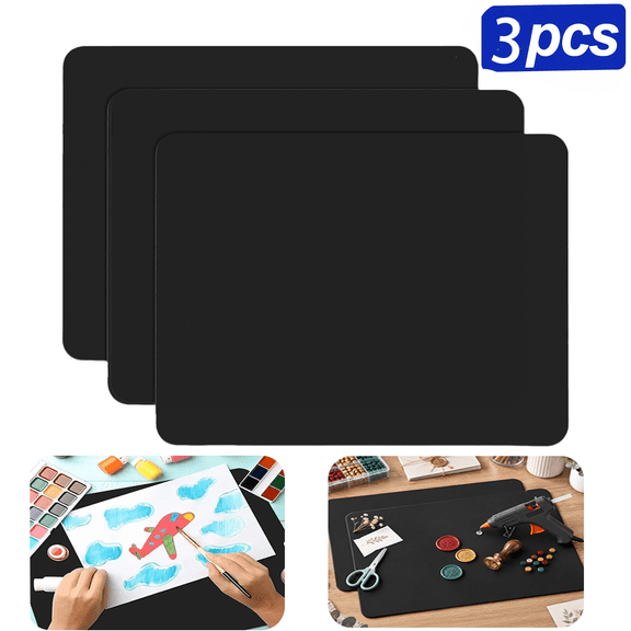 Mioerouu 3 Pack 15.7" x 11.8" Double Sided Matte Silicone Crafting Mats, Silicone Mat for Crafts, Large Heat Resistant Sheet for Jewelry Casting, Painting,Counter Table Protector, Placemat