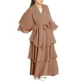 thumbnail image 2 of XXWXYD Girls Musli𝗆 𝖨slamic Dress for Children Chiffon Abaya 𝖣ubai Kaftan Prayer Dress Full Length Robe, Modest Traditional Casual Daily Wear for Kids 𝖨slamic Dress, 2 of 5
