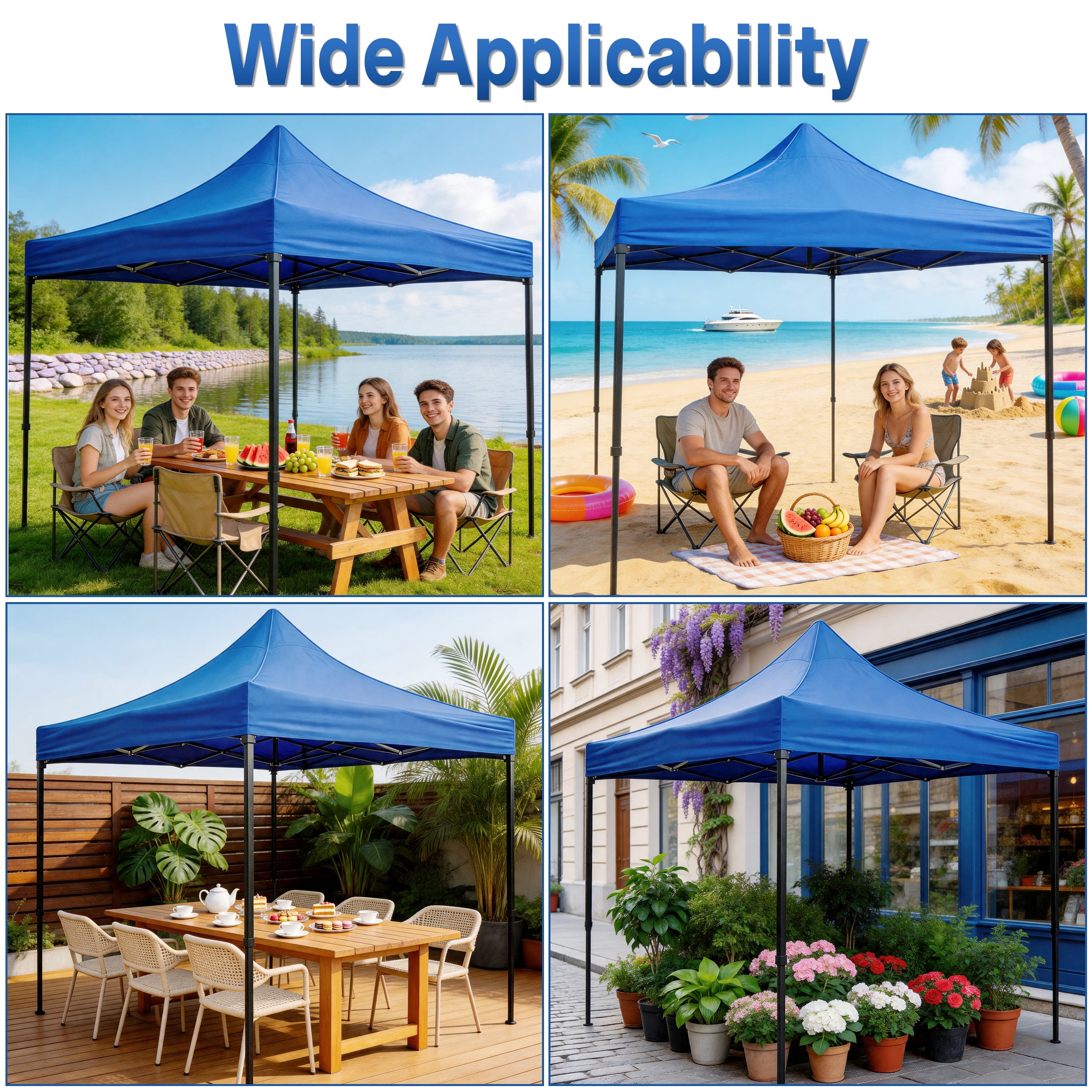 10x10 FT Pop Up Canopy Tent, Easy Setup Canopy Tent for Outside, Portable Outdoor Tent Canopy, Suit for Camping, Events, Parties, Garden, Beach