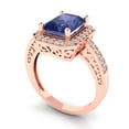 thumbnail image 2 of Halo Engagement Ring for Women - 2.78ct Simulated Tanzanite in 14K Rose Gold Promise Ring, 2 of 6