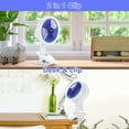 Clip on Fan with LED Lamp, Rechargeable Desk Fan, 4 Speed 360Rotating Detachable Clamp Fan