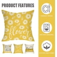 thumbnail image 3 of Hello Sunshine Decorative Throw Pillow Cover 20 x 20 Set of 4, Spring Summer Yellow Daisy Floral Flower Porch Patio Outdoor Pillowcase, Just Bloom Gather Sofa Couch Cushion Case Home Decor, 3 of 6