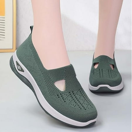 

Women Walking Shoes Orthopedic Sock Sneakers Slip-On Breathable Mesh Trainers Women s Nursing Work Comfortable Casual Ladies Air Cushion Athletic Shoes Running Jogging Shoes