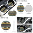 thumbnail image 5 of Renewold American Tribal 11 PCS Car Seat Covers Full Set, Sunflower Cow Print Brown Teal Car Accessories Set with Steering Wheel Covers Seat Belt Covers Coaster Keyrings Fit for Most Vehicles, 5 of 7