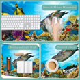 thumbnail image 5 of Sea Turtle Mouse Pad Large,Tropical Coral Reef Fish Desk Pad with Stitched Edges for Home Office Work Non-Slip Rubber Base Gaming Mouse Pad, Desk Mat, 31.5 x 15.7 in, 5 of 6