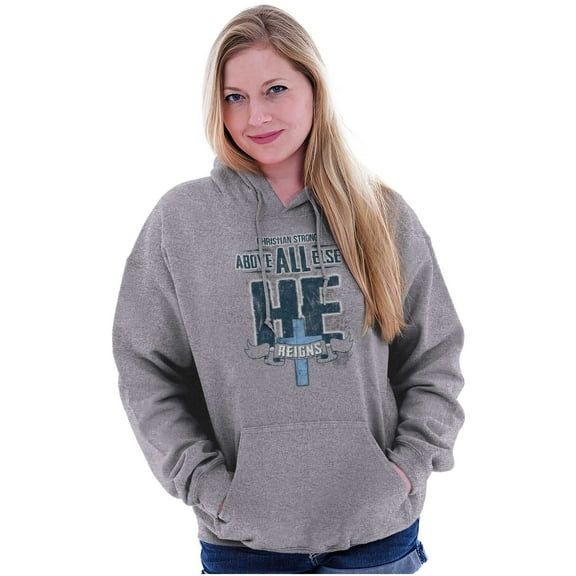 He Reigns Above Christian Jesus Faith Hoodie Sweatshirt Women Men Brisco Brands S