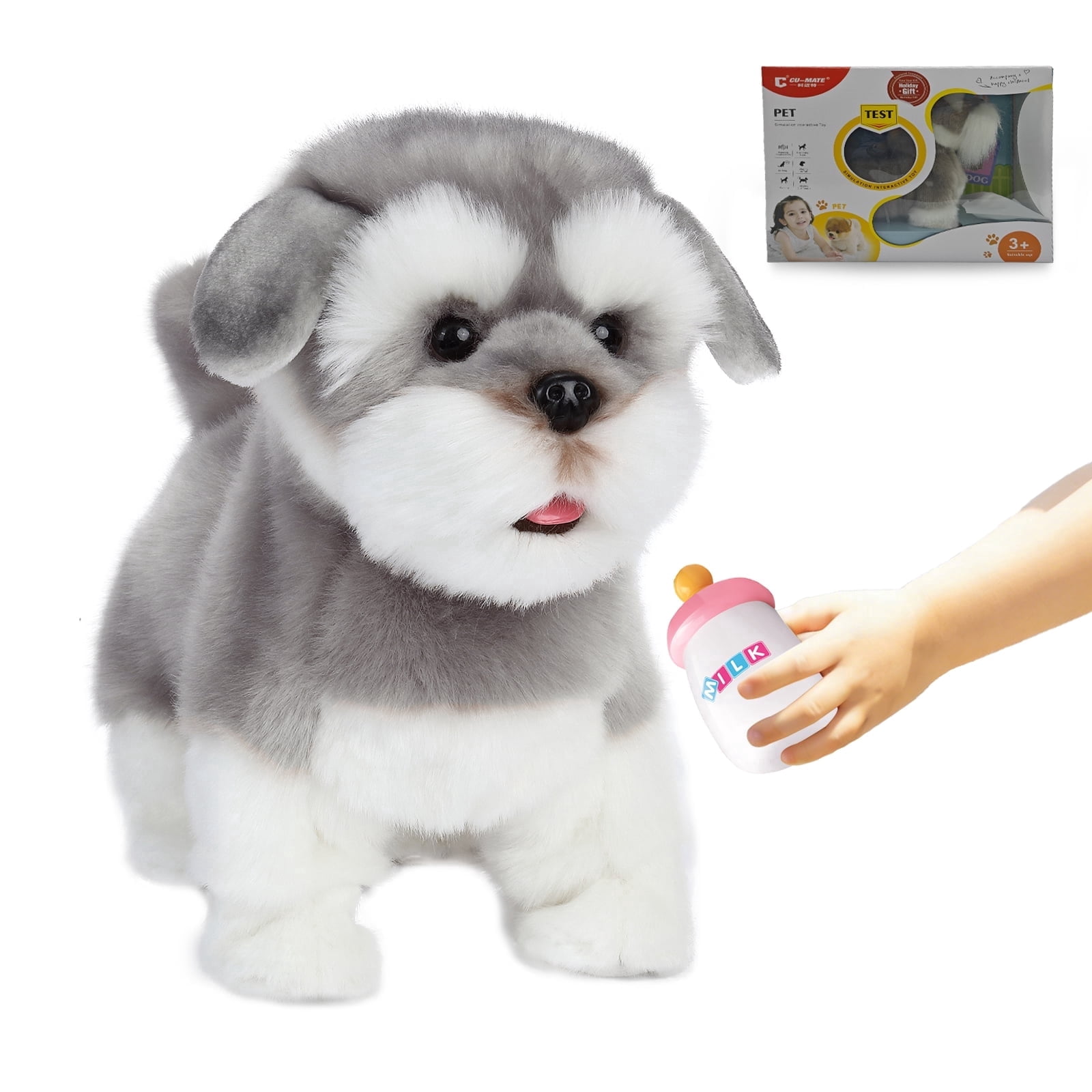 Maxcozy Interactive Barking Puppy Dog Plush Toy, Battery Operated