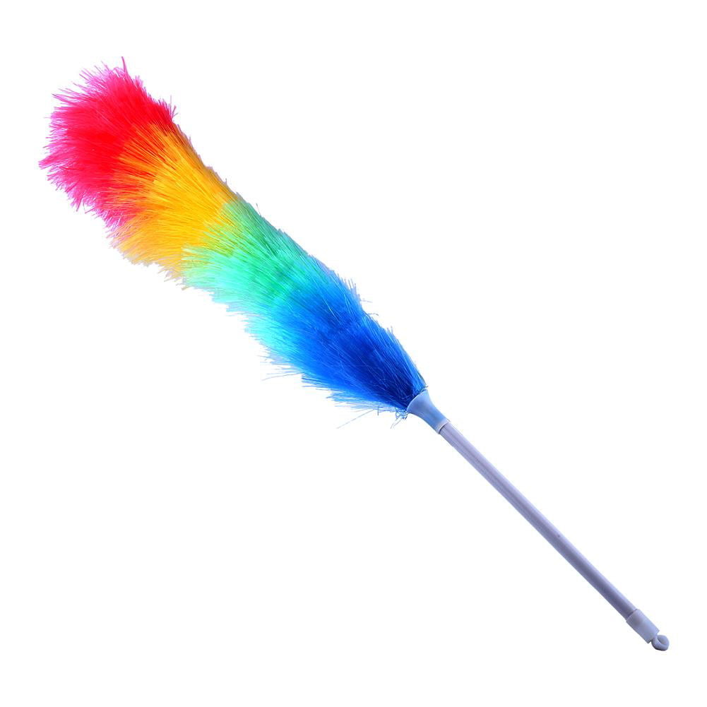 1pc Colorful Anti Static Feather Duster Telescopic Handle Household Cleaning Products Tools