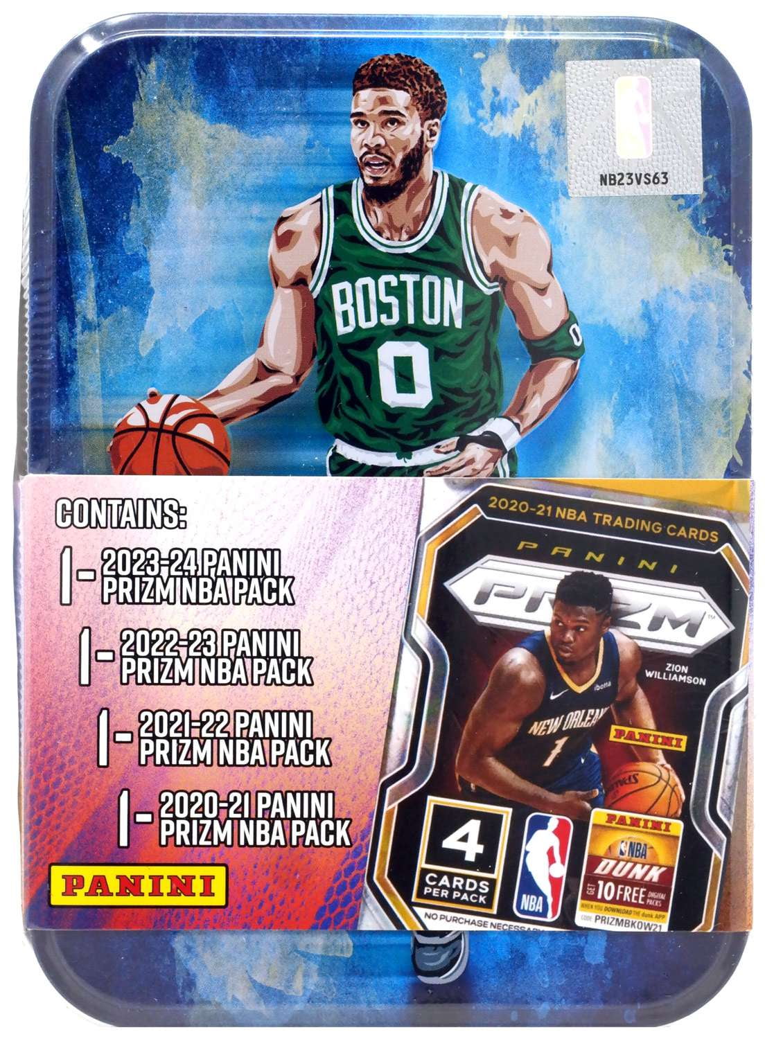 NBA Panini Prizm Jayson Tatum Trading Card COLLECTOR Tin
