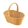 thumbnail image 1 of Cesta de Picnic de mimbre de imitación, cesta tejida a mano, cesta para recoger frutas y verduras, cesta de frutas, cesta de flores para dulces y, 1 of 8