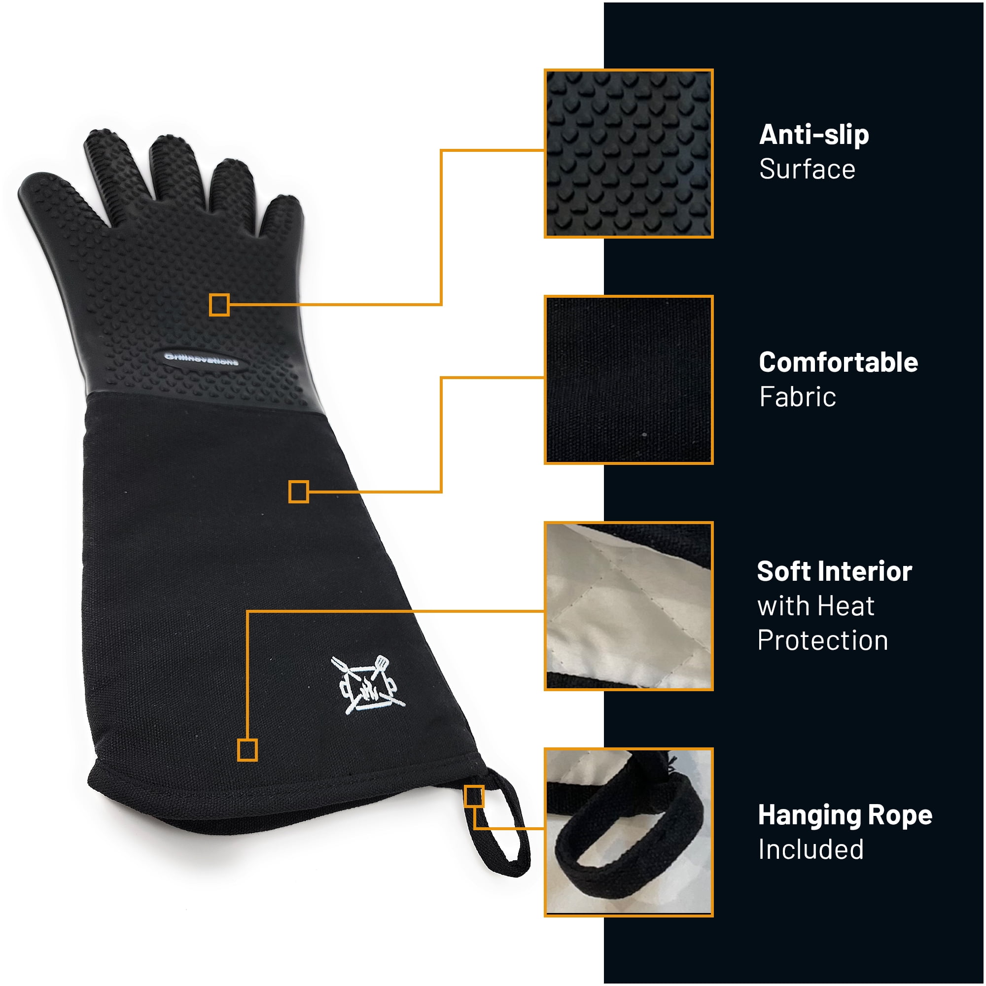 Duo Pack Instant Read Food and Meat Digital Thermometer and Grilling Glove. Power Saving and Backlight function. Grilling Guide Included