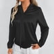 thumbnail image 2 of Tops formales,Blusa de mujer, color liso, cuello vuelto, manga larga, camisa informal de poliéster, corte favorecedor para uso diario, sopatenor, 2 of 8
