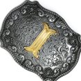 thumbnail image 4 of Hebil de Cinturón Alfabeto, Hebils Grandes Pteado Dorado de Vaquero Occidental, 26 Seleccionar yo Macarena Los hombres hebilla de cinturón, 4 of 8