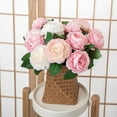 thumbnail image 1 of POINTERTECK Simulation Flower Realistic No Watering Non-fading Aesthetic Decorative Artificial Western Roses Wrapped Core Peony Living Room, 1 of 8