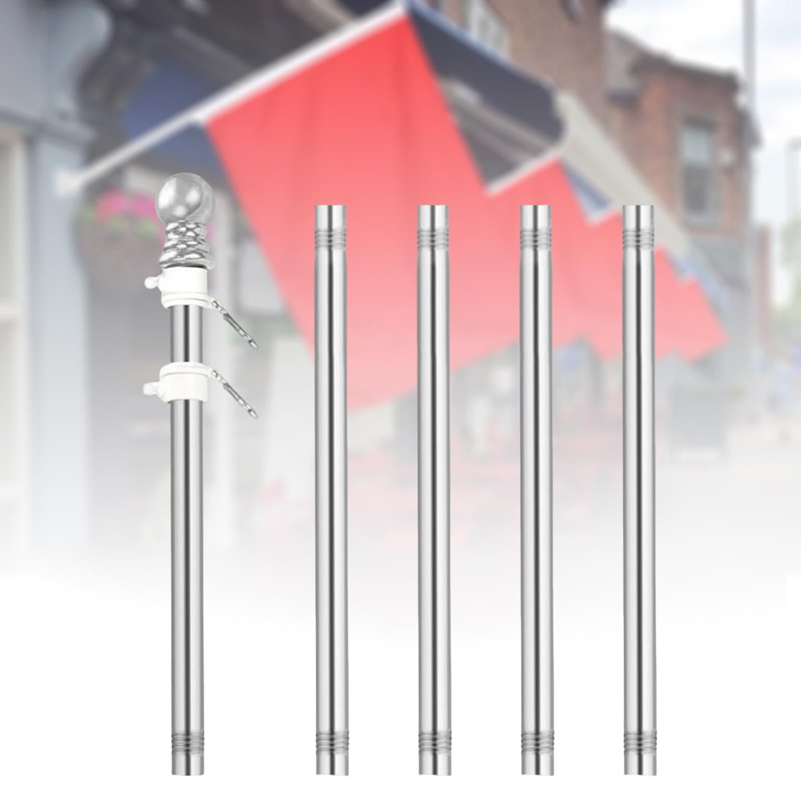 Kit Mât De Drapeau 1,5 M Réglable - Support Mural En Acier Inoxydable Pour Jardin, Maison, événements