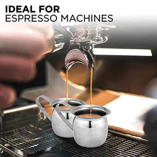 [6 Pack] 3 oz Creamer Pitcher - Stainless Steel Bell Creamers, Mini Cup Container for Serving Milk, Coffee Cream, Salad Dressing, Maple Syrup, Sugar, Espresso Machine for Restaurant, Cafes, Home Use