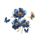 thumbnail image 2 of Pegatinas de pared con diseño floral azul para dormitorio, sala de estar, entrada, fondo de casa, embellecimiento, pegatinas de pared, 2 of 7