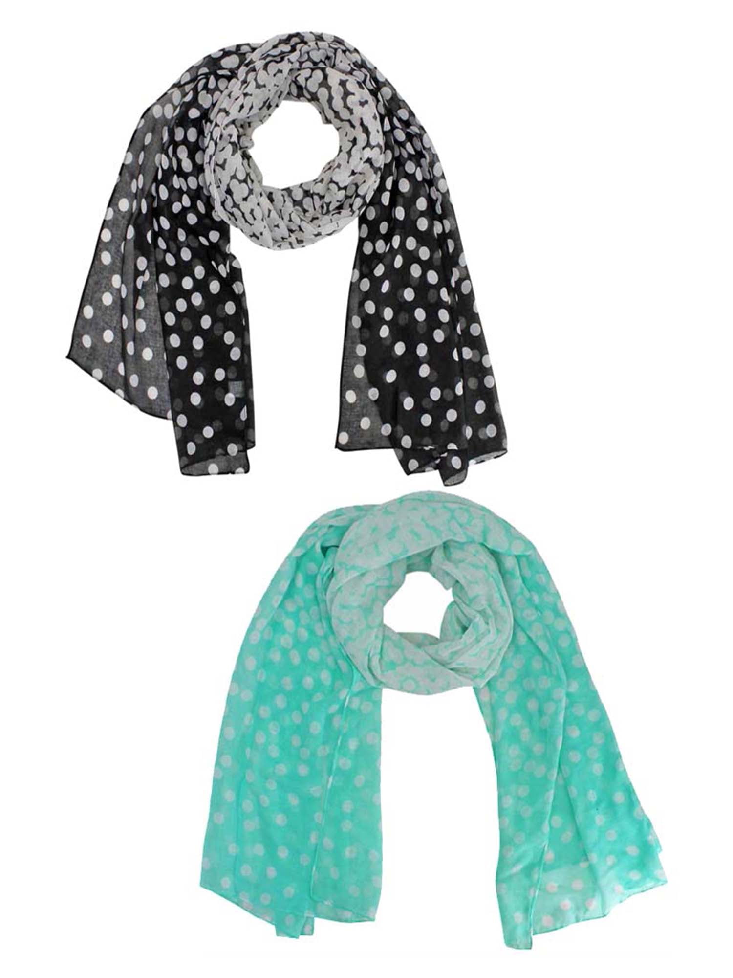 black polka dot scarf