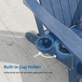 thumbnail image 3 of CHYVARY HDPE Folding Adirondack Chair Set of 4 with Cup Holder and Ottoman, 3-Level Adjustable Patio Chair 350 lbs Capacity, Navy Blue, 3 of 9