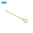 thumbnail image 3 of Unique Bargains 1 Inch S925 Silver Necklace Extender Gold Plated Chain Extenders Extension, Golden 2 Pack, 3 of 6