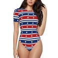 thumbnail image 2 of Picia Fourth Of July Womens One Piece Swimsuits Modest Tummy Control Bathing Suits Lace Up Slimming Swim Suit-XX-Large, 2 of 9