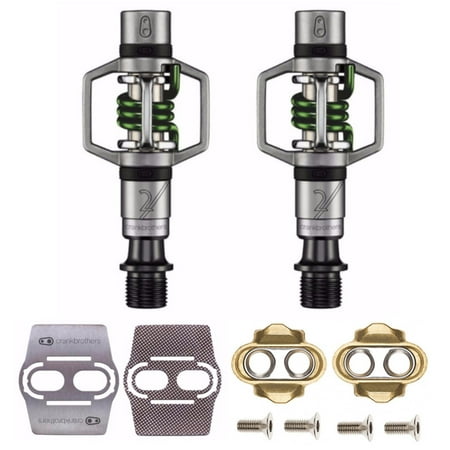 Crank Brothers Eggbeater 2 MTB Bike Pedals (Green) with Cleats and Shoe