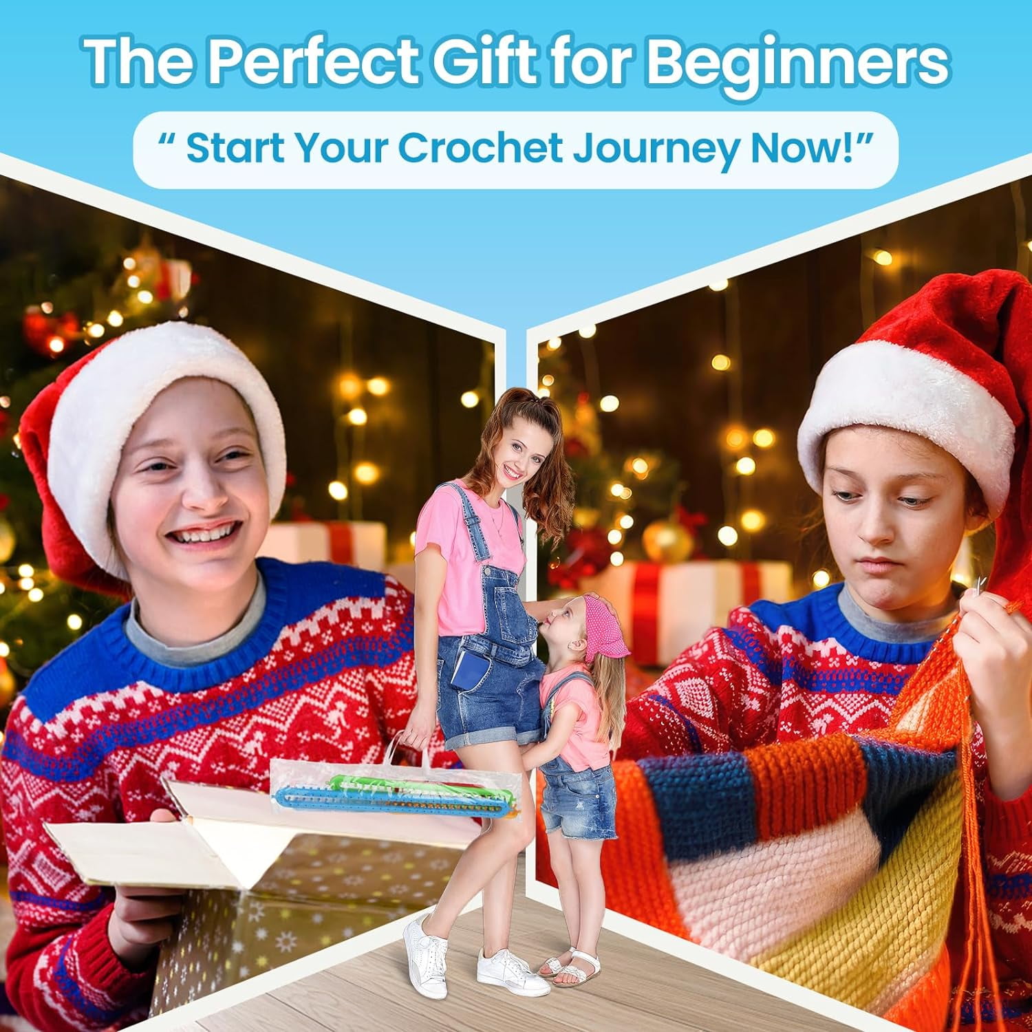 Long Knitting Loom Set with Instructions-Scarf Hat Blanket Loom Knitting Kit-Rectangular Knitting Looms for Beginners Kids Adults-Shawl Sweater Sock Knitting Looms for Crocheting