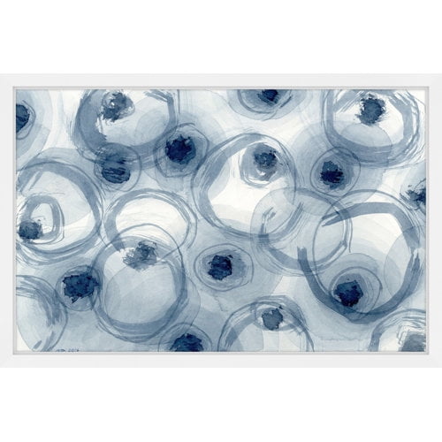 Marmont Hill "Indigo Ovals" by Nikki Galapon Framed Painting Print