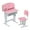 Pink, variant on Student Desks and Chair For Teen, 2Pcs/Set Kids Desk Chair Set, Height Adjustable Children School Study Table Chair Set with Storage Drawer, Ergonomic Desk Chair with Book Stand,Partition Design Pink