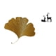 thumbnail image 1 of Elegante escultura de pared de resina y hojas de ginkgo, decoración artística abstracta para sala de estar, oficina, hotel, comedor, restaurante, casa, 1 of 8