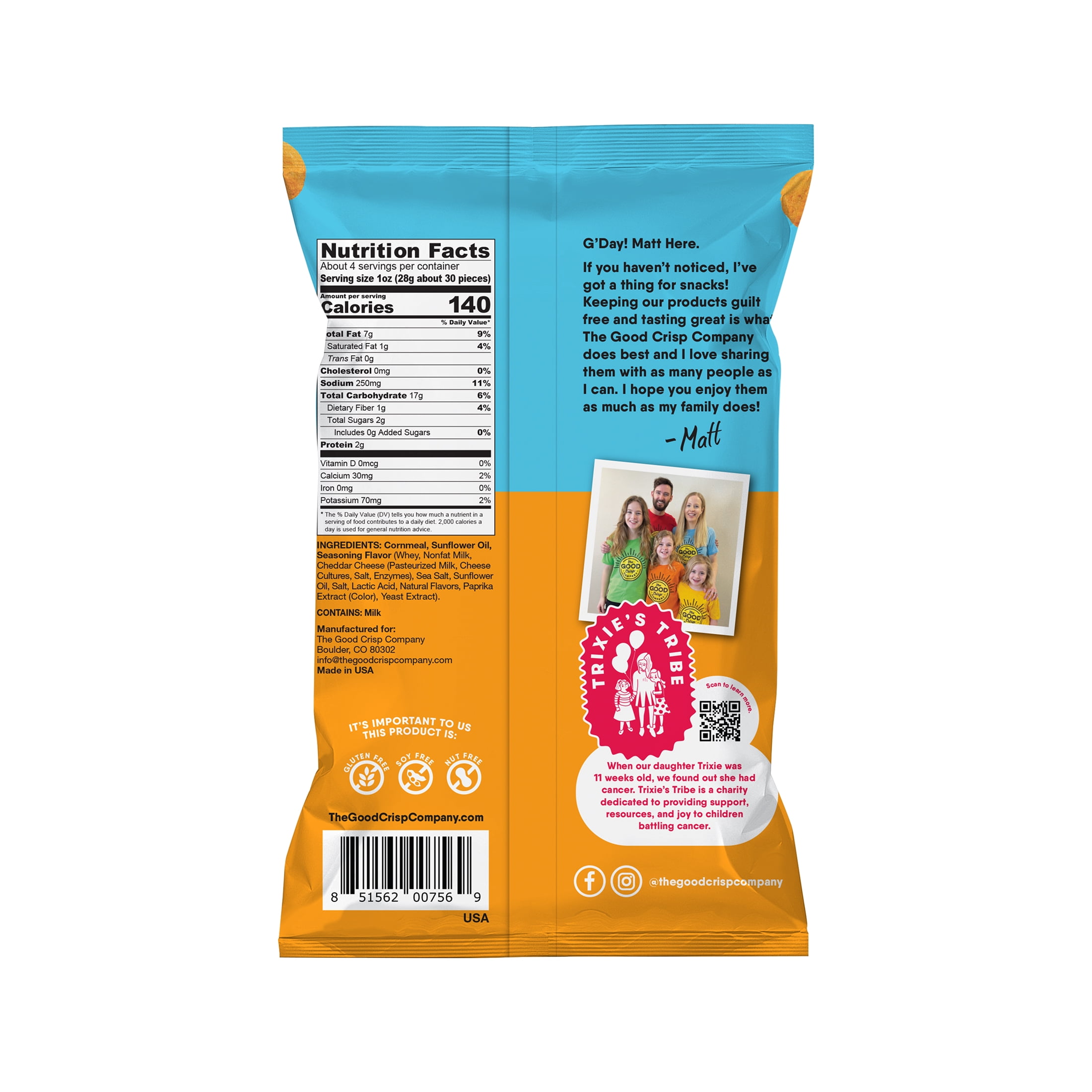 (3 pack) The Good Crisp Company Cheddar Cheese Balls, 4 oz