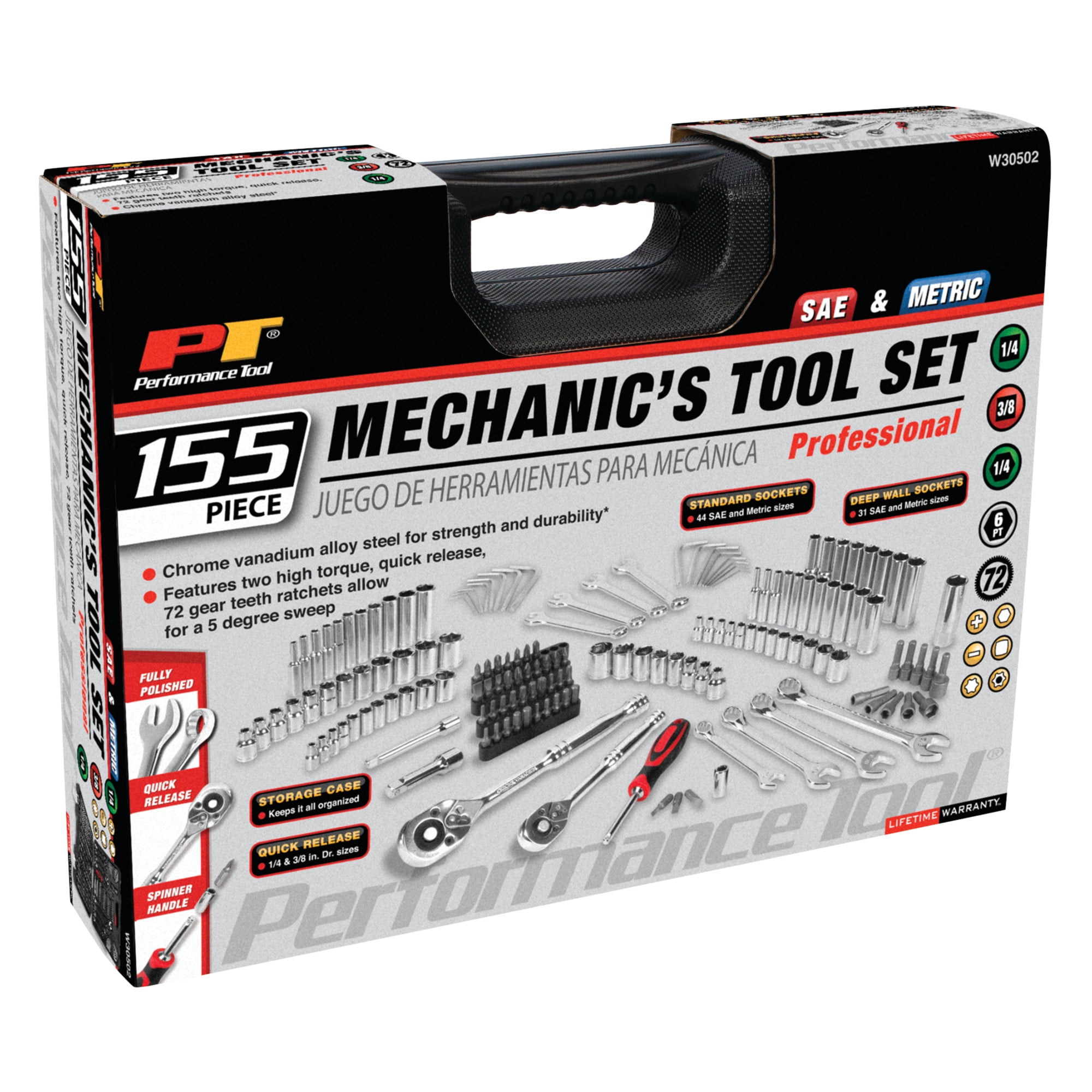 Performance Tool W30502 155pc Mechanic's Tool Set