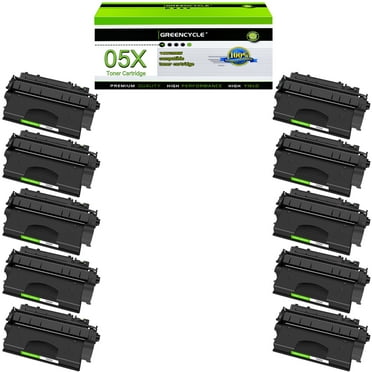 GREENCYCLE 10 Pack Compatible CE505X Black Toner Cartridge Replacement for HP 05X High Yield Toner Use with Laserjet P2050 P2055 P2055d P2055dn P2055x Series Printer