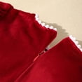 thumbnail image 5 of Girls Christmas Velvet Dresses with Star Print Long Sleeve Crew Neck Cute A-Line Tulle Dress for Holiday, 5 of 9