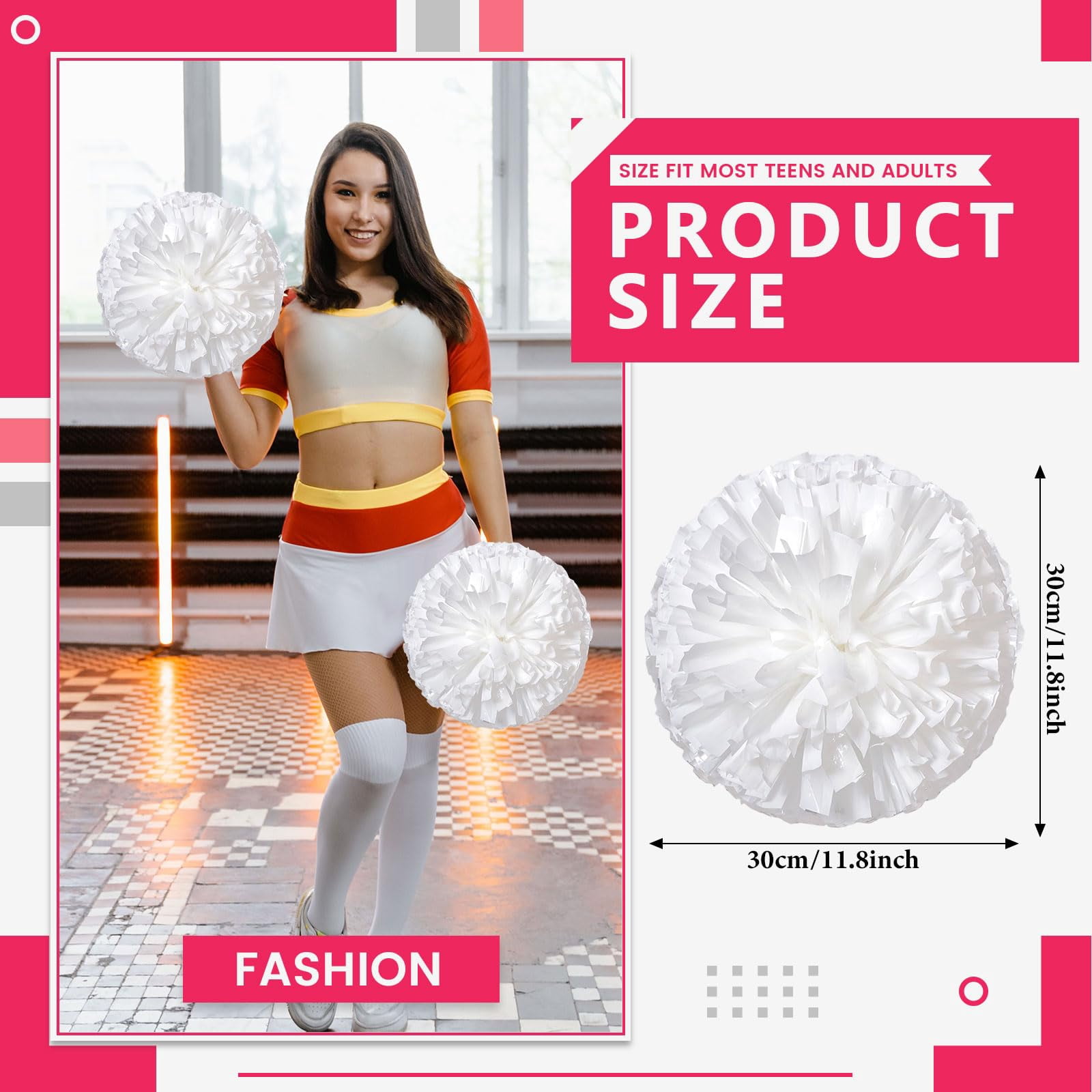 26 Pcs Cheerleading poms,pom poms Cheerleading with Handle Style Cheer Pom Pomsfor Dance, Matches, Team Spirit Sports