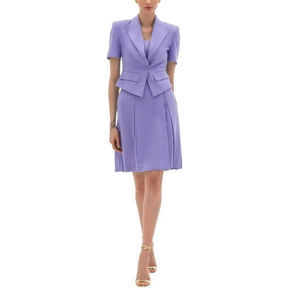 BGL womens 2pc Linen-Blend Blazer & Dress Set, 4