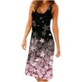 thumbnail image 2 of SMihono Robe Maxi Bohème d'Été pour Femmes Grande Taille Mode Féminine Col Rond Sans Manches Robe Imprimée de Plage, 2 of 5