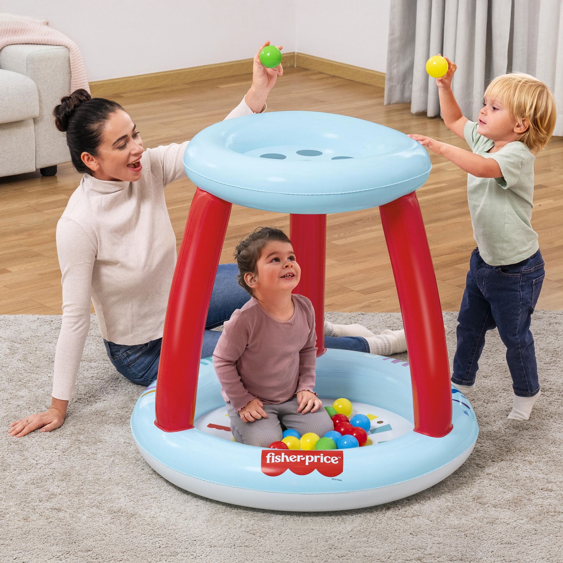 Fisher-Price Lil Sunshine Inflatable Indoor and Outdoor Ball Pit with 15 Play Balls