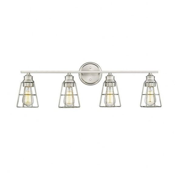 Millennium Lighting  4 Light Bathroom Vanity Fixture with Metal Shade Brushed Nickel Nickel Brushed